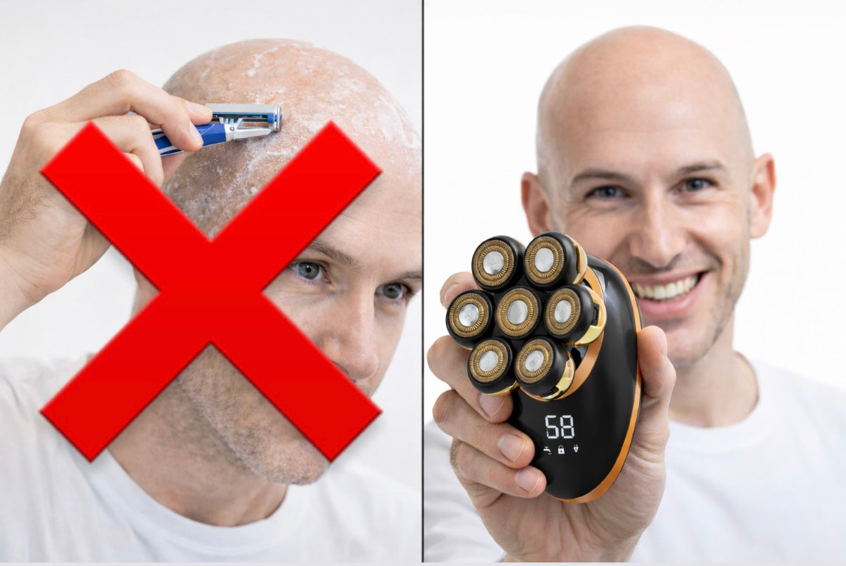 מספיק עם החתכים ומספיק עם הגירויים ❌ מכונת גילוח מקצועית עם 7 ראשים המתאימה לכל ראש ומעניקה לך עור חלק